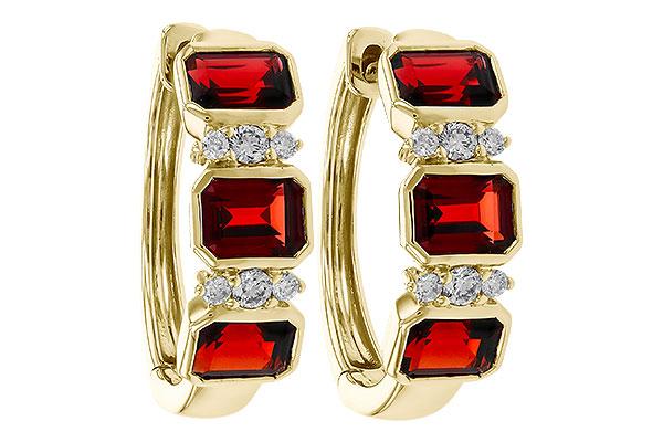 C329-47877: EARRING 1.50 TW GARNET 1.61 TGW