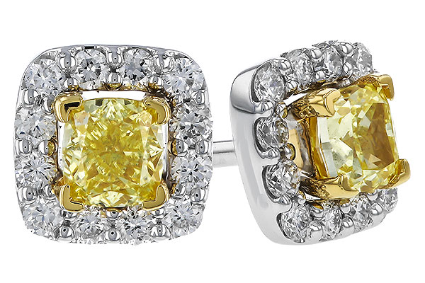 C329-49677: EARR .38 FANCY YELLOW DIAMONDS .54 TW