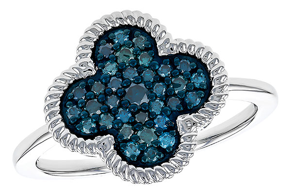 C329-50622: LDS DIA RG .33 TW BLUE DIAMONDS