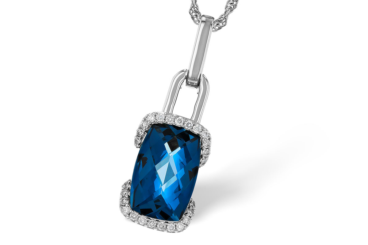 C329-54213: NECK 3.75 LONDON BLUE TOPAZ 3.90 TGW (12x8MM LBT)