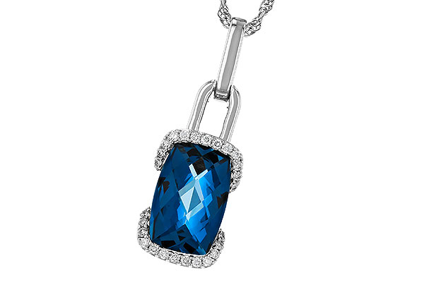C329-54213: NECK 3.75 LONDON BLUE TOPAZ 3.90 TGW (12x8MM LBT)
