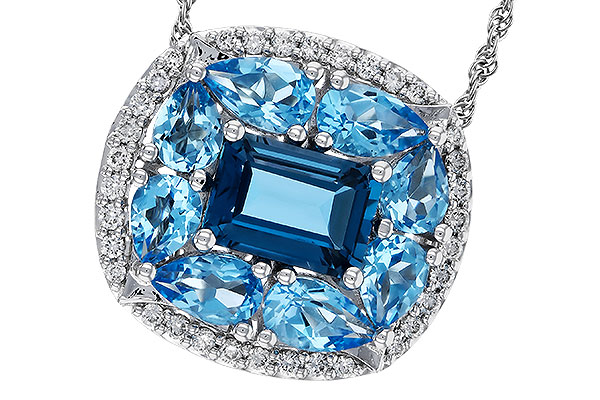 C329-54222: NECKLACE 2.59 TW BLUE TOPAZ 2.75 TGW