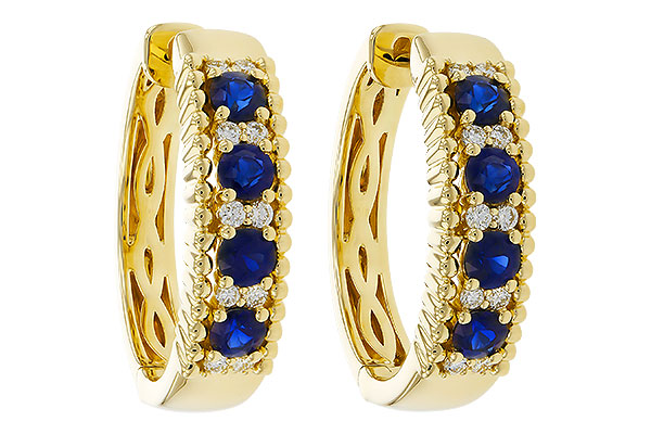 C329-54249: EARRINGS .56 TW SAPP .68 TGW