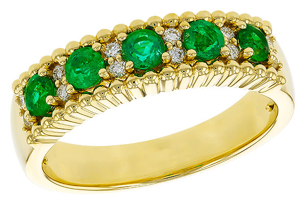 C329-54258: LDS WED RG .48 TW EMERALD .60 TGW