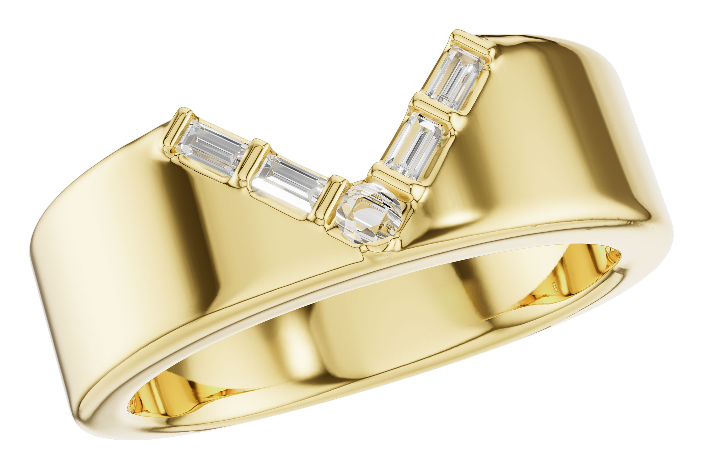 C330-37849: LDS DIA WED RG .07 BAGUETTE .11 TW