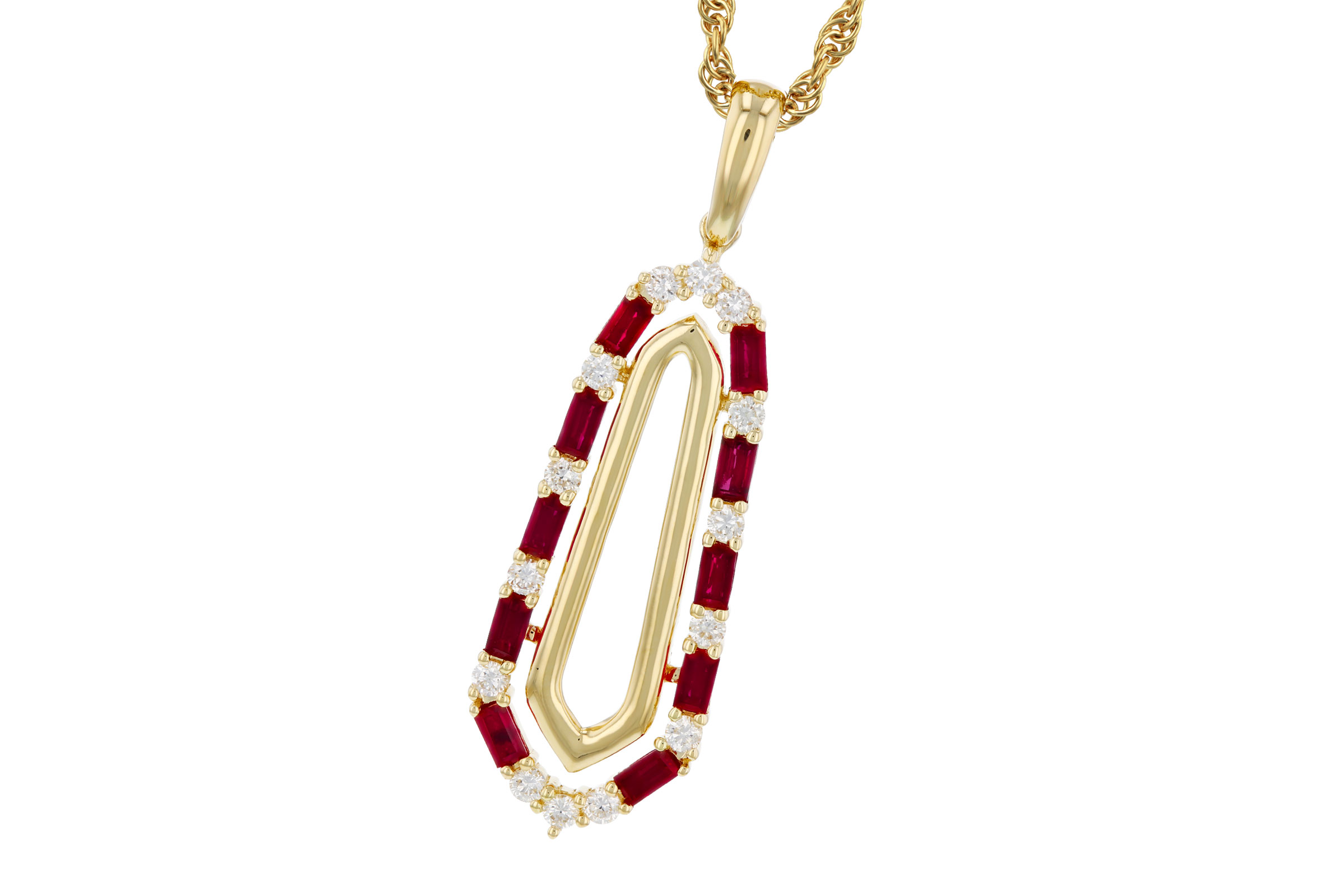 C330-39677: NECKLACE .72 TW RUBY .92 TGW