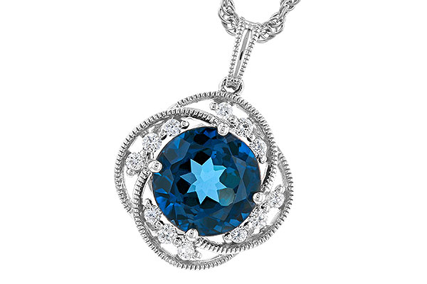 D328-57886: NECK 2.90 LONDON BLUE TOPAZ 3.05 TGW (9MM LBT)
