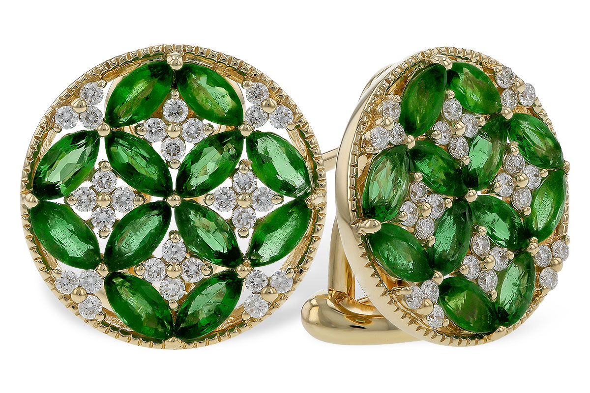 D329-48740: EARRINGS 1.66 TW EMERALD 1.96 TGW
