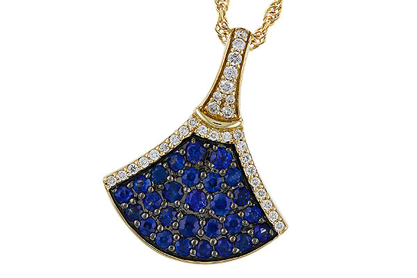 D329-49722: NECKLACE .71 TW SAPPHIRE .85 TGW