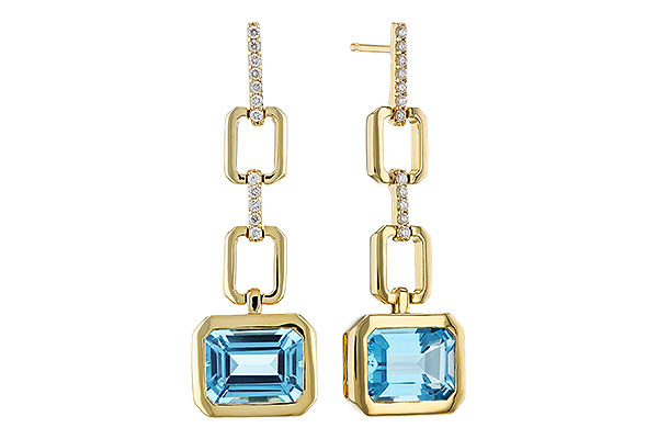 D329-50558: EARRINGS 3.20 BLUE TOPAZ 3.32 TGW (8x6MM BT)
