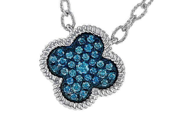 D329-50613: NECKLACE .33 TW BLUE DIAMONDS