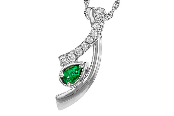 D329-51467: NECKLACE .17 EMERALD .34 TGW (5x3 EMER)