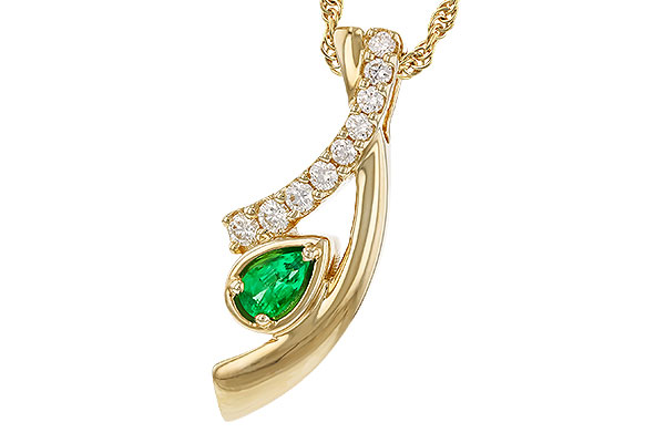 D329-51467: NECKLACE .17 EMERALD .34 TGW (5x3 EMER)