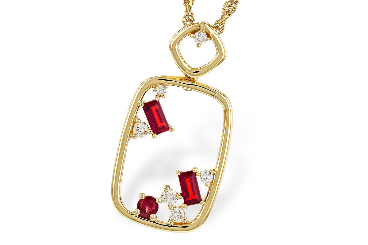 D329-51495: NECKLACE .33 TW RUBY .44 TGW