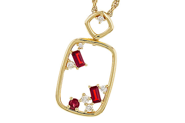 D329-51495: NECKLACE .33 TW RUBY .44 TGW