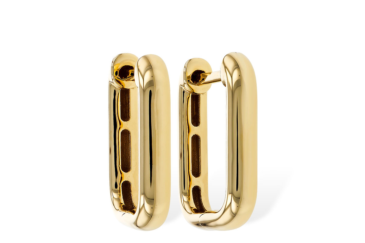 D329-52449: GOLD EARRINGS (15MM)