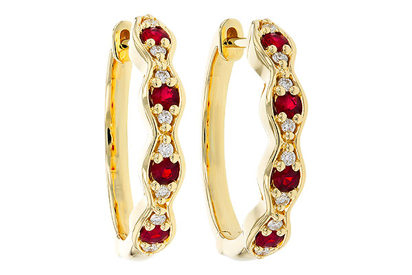 D329-54195: EARRINGS .28 TW RUBY .34 TGW