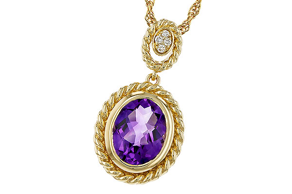 D329-54213: NECKLACE 1.38 AMETHYST 1.40 TGW (9x7MM AMY)