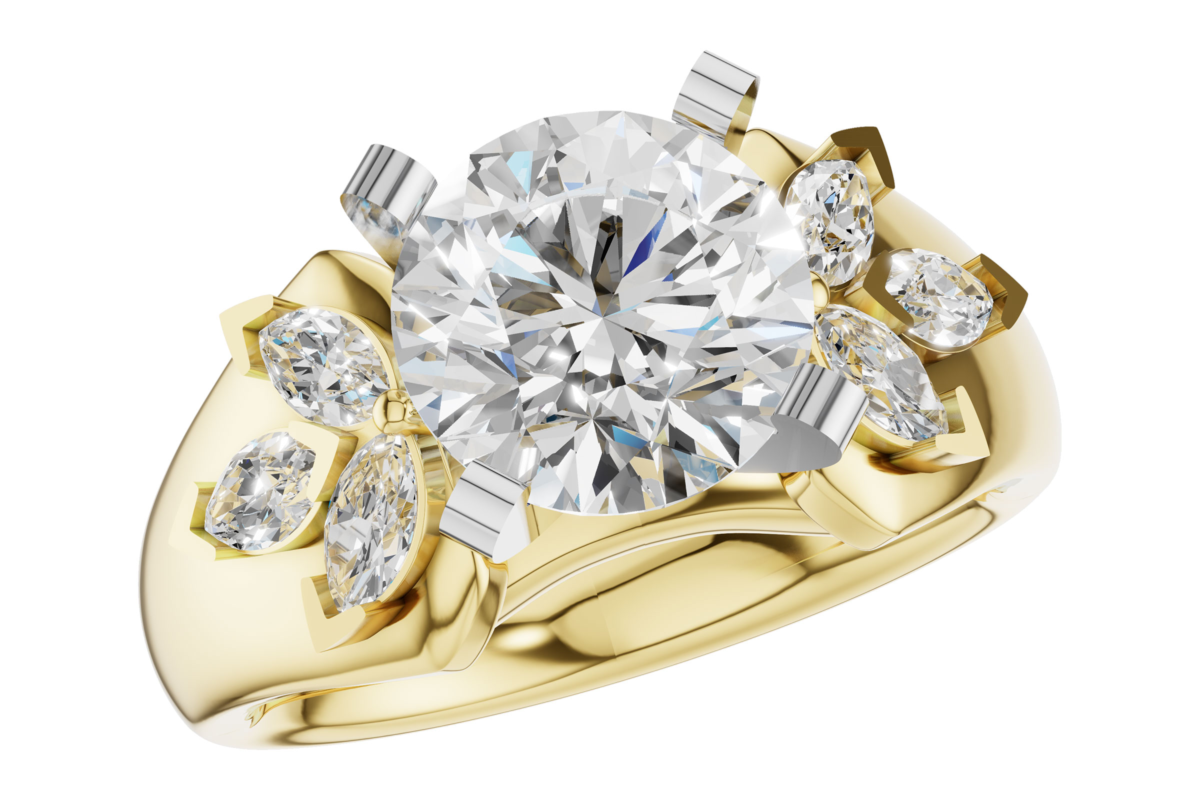 D330-37840: LDS SEMI DIA RG .38 TW MARQUISE DIAS