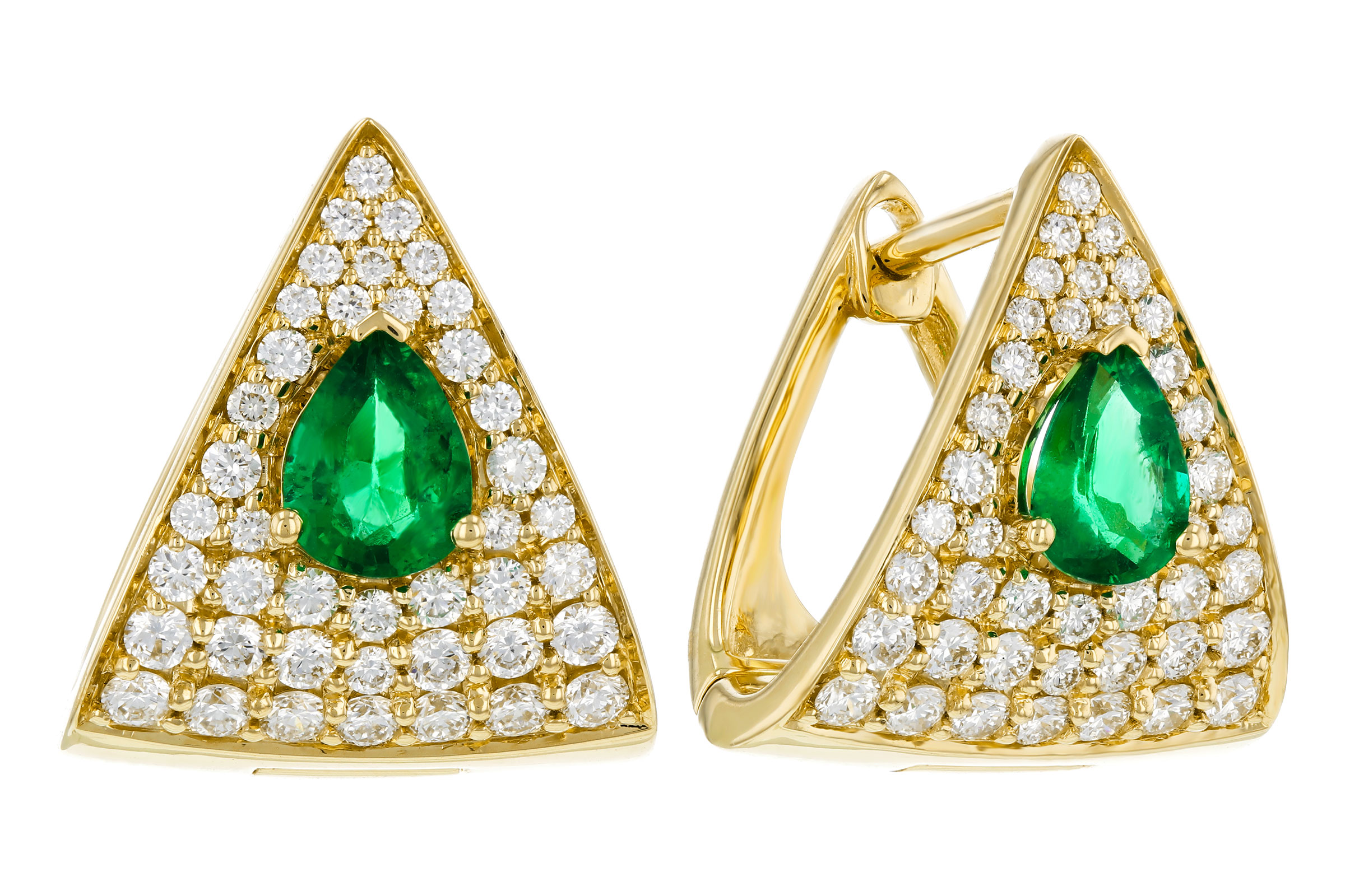 D330-38813: EARRINGS .45 TW EMERALD 1.00 TGW (5x4MM EM)