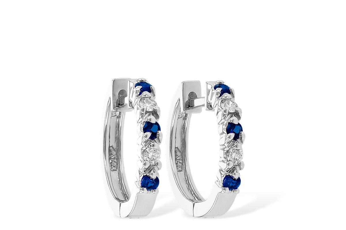 E055-85113: EARRINGS .17 SAPP .26 TGW