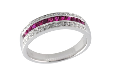 E241-28776: LDS WED RG .50 RUBY .61 TGW