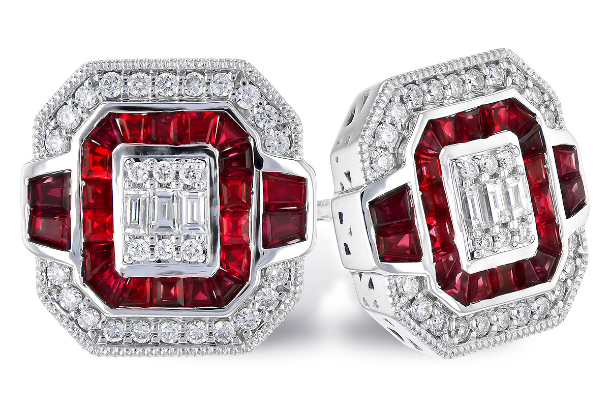 E327-70576: EARR .80 RUBY TW 1.05 TGW