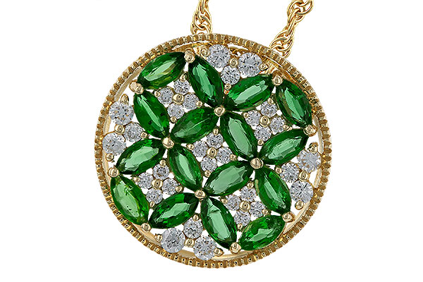 E329-47904: NECK 1.02 EMERALD TW 1.32 TGW