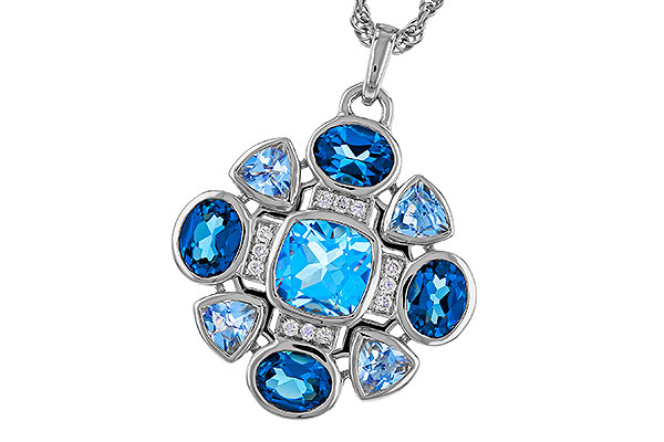 E329-48731: NECKLACE 3.19 TW BLUE TOPAZ 3.25 TGW