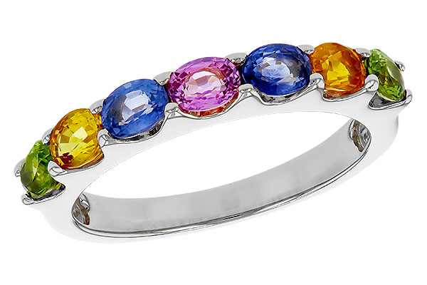 E329-48758: LDS WED RG 1.54 TW MULTI-COLOR SAPPHIRE