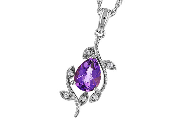 E329-48776: NECKLACE .88 AMETHYST .93 TGW (8x6MM AMY)