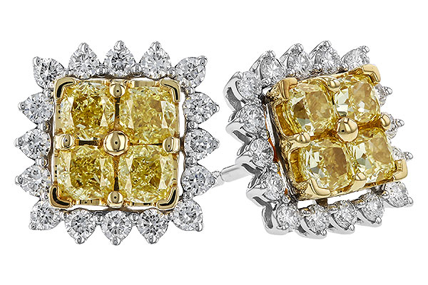 E329-49676: EARR 1.04 FANCY YELLOW DIAMONDS 1.44 TW