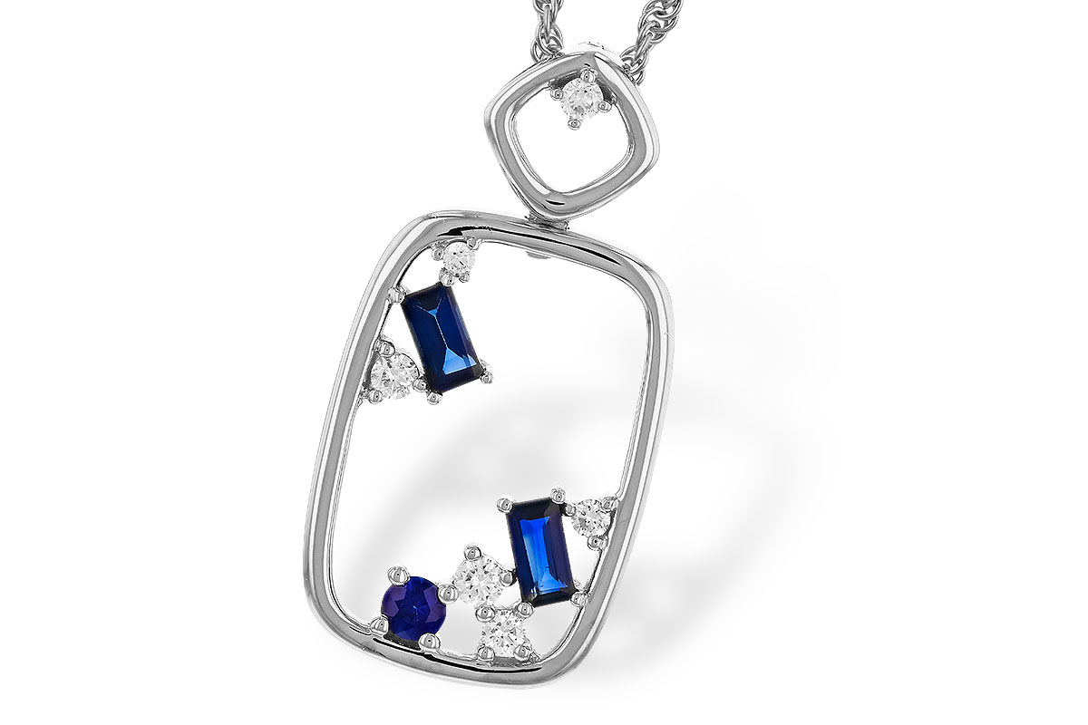 E329-51495: NECKLACE .35 TW SAPPHIRE .46 TGW