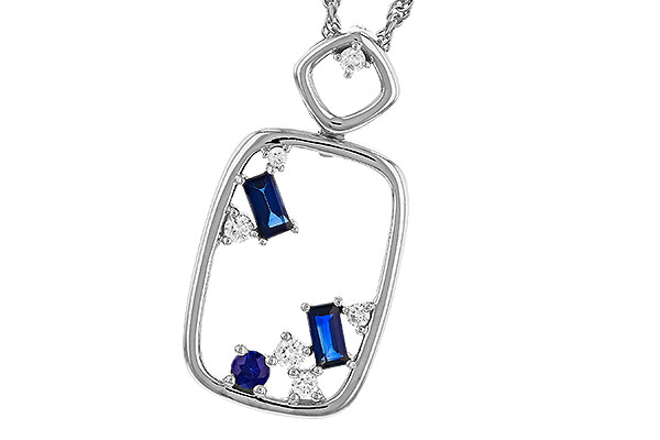 E329-51495: NECKLACE .35 TW SAPPHIRE .46 TGW