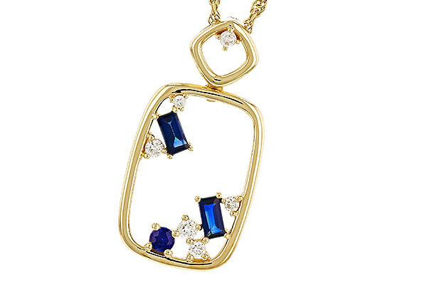 E329-51495: NECKLACE .35 TW SAPPHIRE .46 TGW