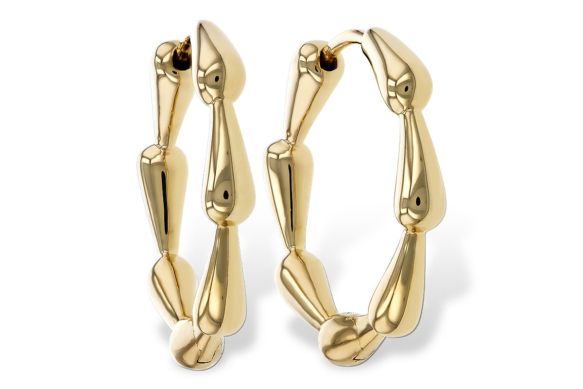 E329-51504: GOLD EARRINGS (21MM)