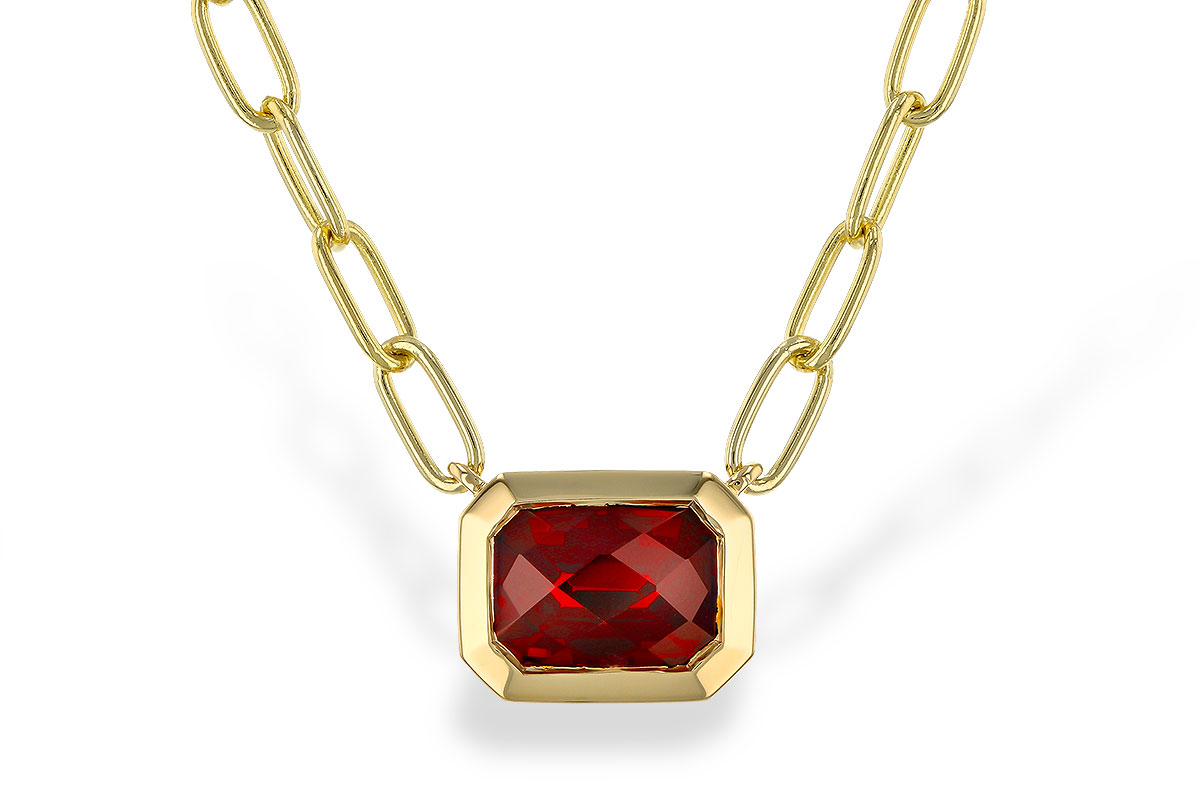 E329-51522: NECKLACE 1.45 GARNET (18")