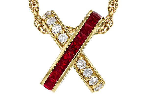 E329-54204: NECKLACE .53 TW RUBY .70 TGW