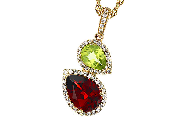 E329-54222: NECKLACE 2.74 SEMI-PREC (GAR,PER) 2.95 TGW