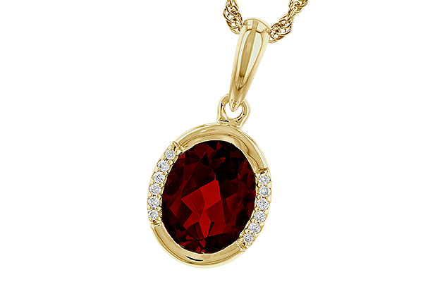 E330-37867: NECKLACE 2.02 TW GARNET 2.05 TGW (9x7 GAR)