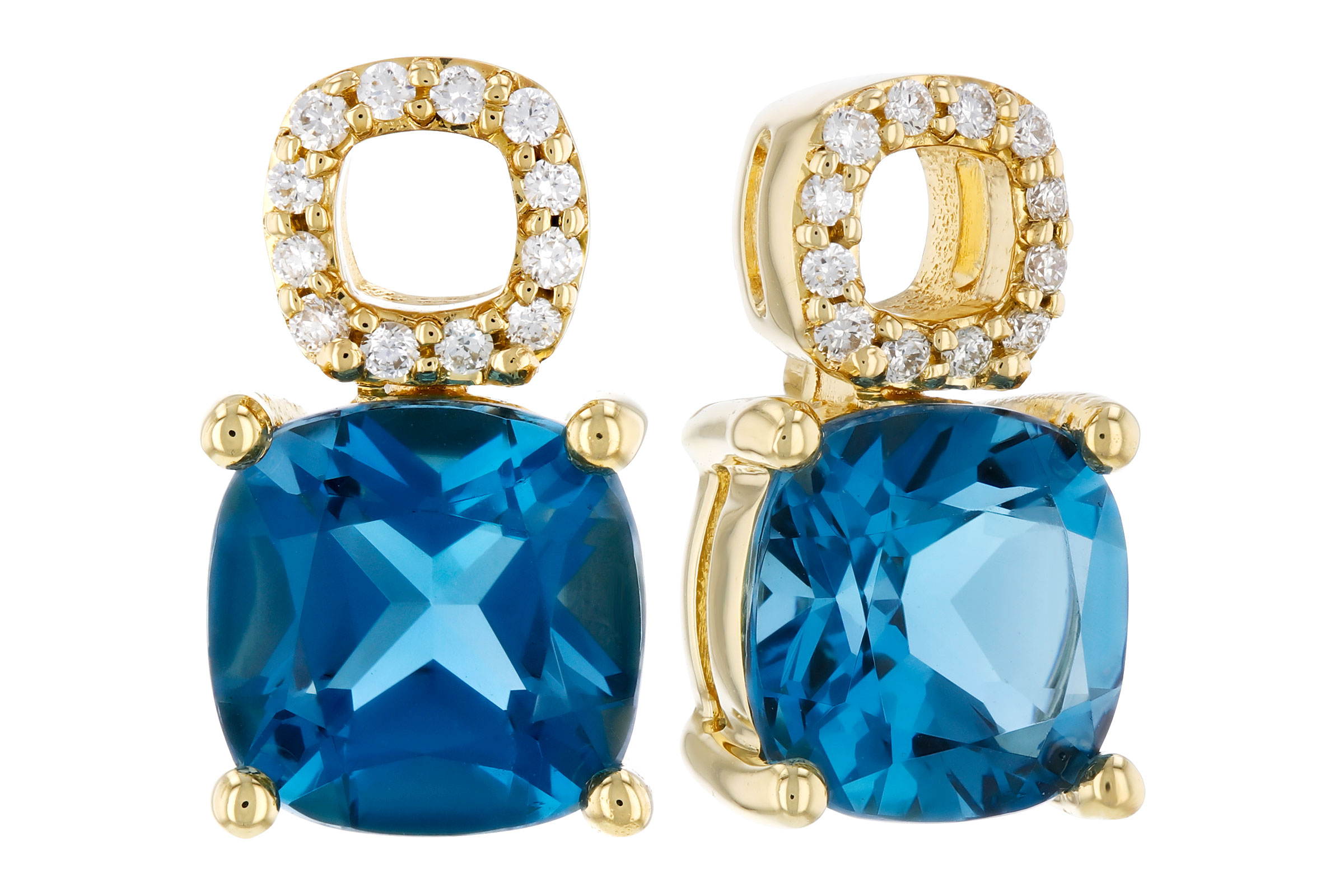 E330-38776: EARR 1.92 TW LONDON BLUE TOPAZ 1.98 TGW (6MM LBT)