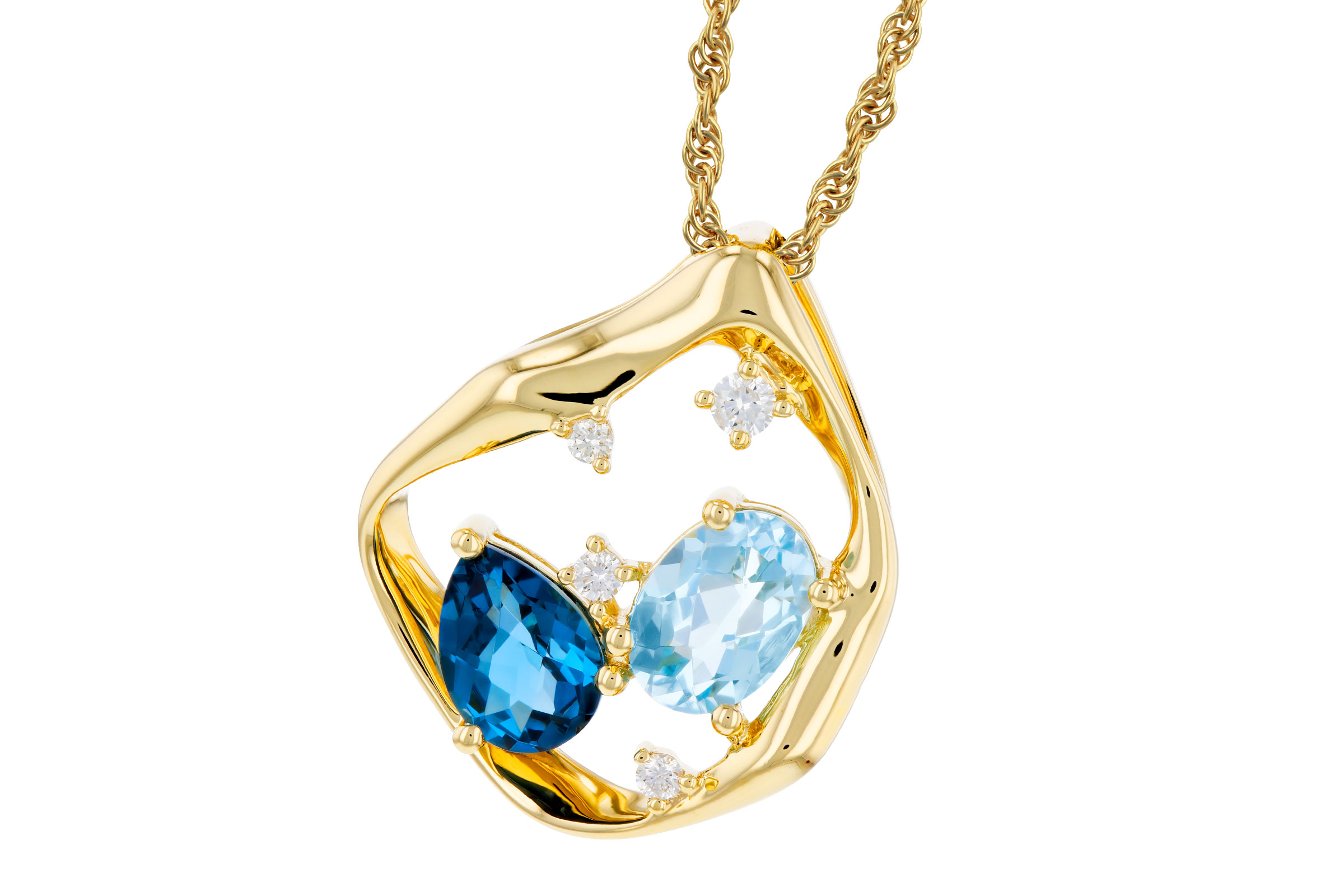 E330-39649: NECKLACE 1.60 TW BLUE TOPAZ 1.67 TGW (7x5MM BT)