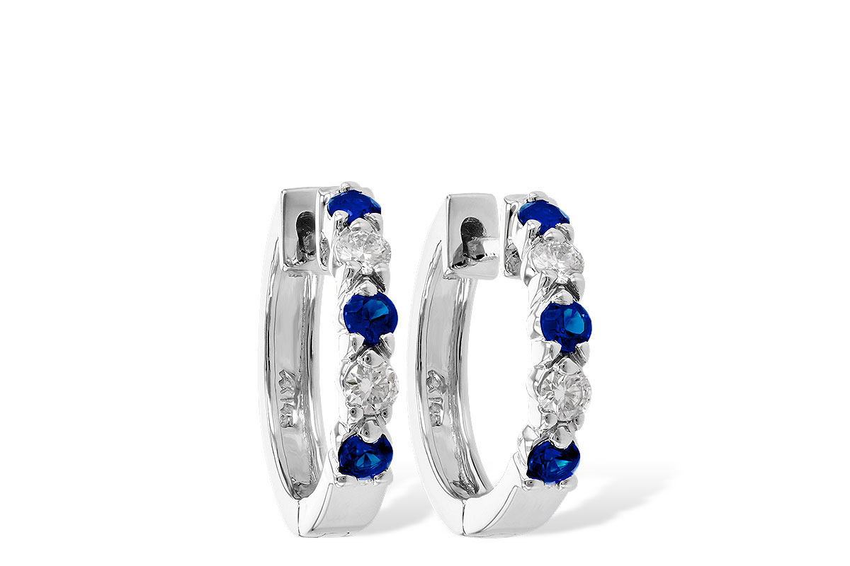 F055-85113: EARRINGS .33 SAPP .52 TGW