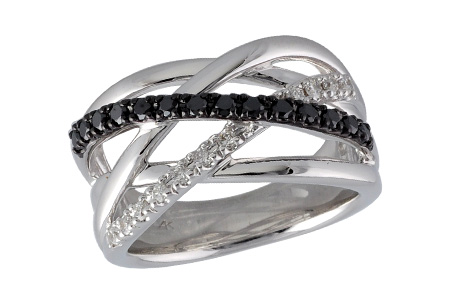 F240-42367: LDS WED RG .25 BLK DIAS .41 TW