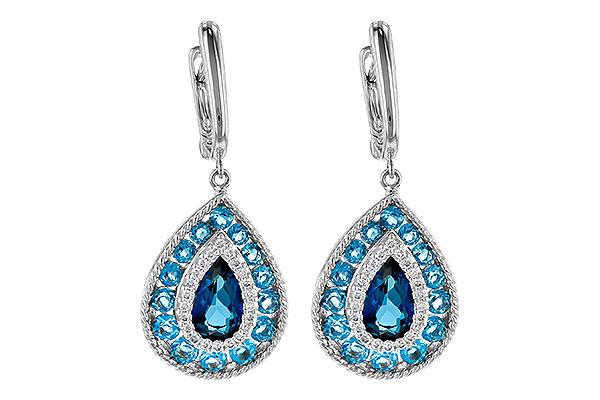 F244-95158: EARR 3.15 TW BLUE TOPAZ 3.32 TGW