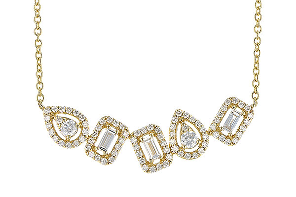 F327-67840: NECK .15 TW BAGUETTES .55 TW (18 INCHES)