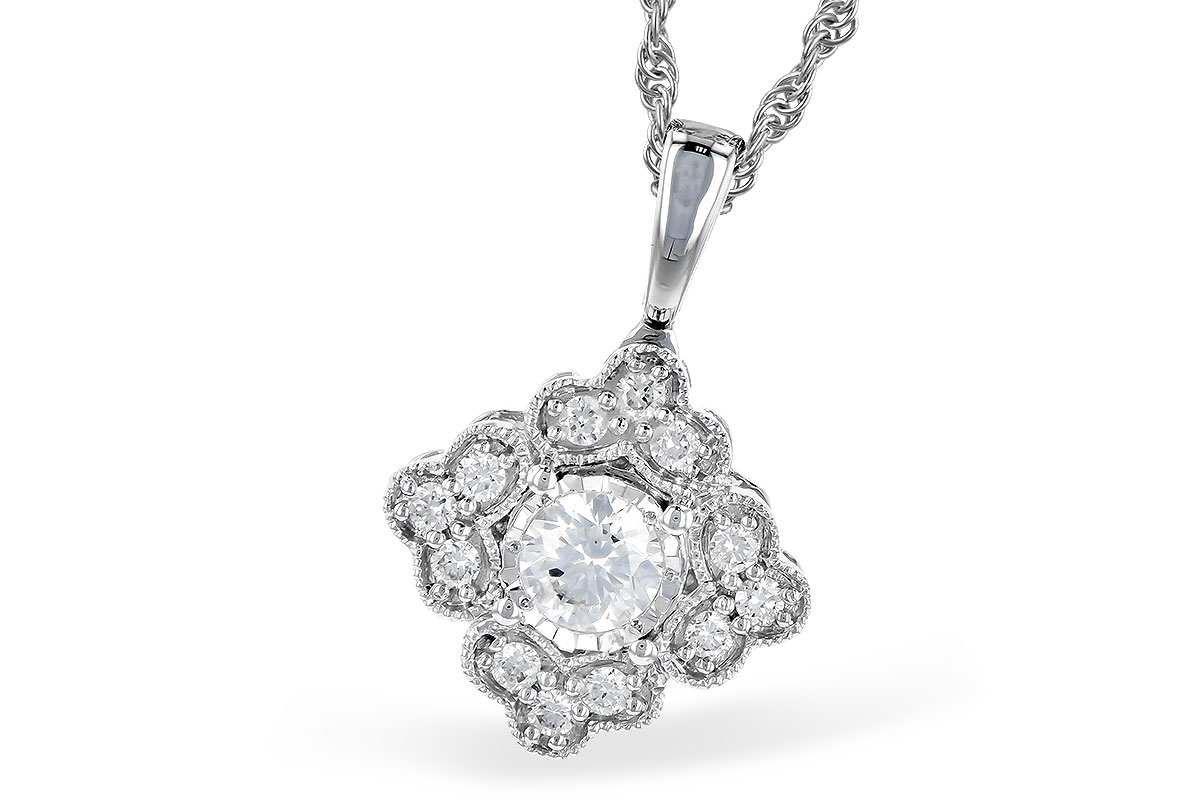 F327-67885: NECKLACE .15 BR .25 TW