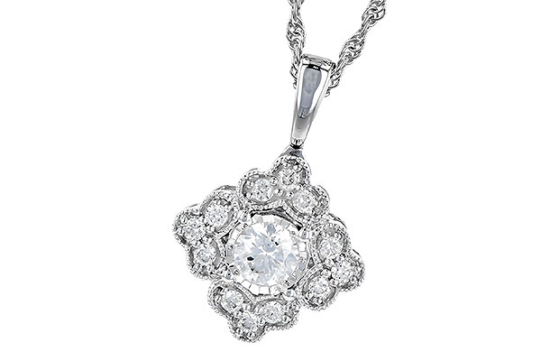 F327-67885: NECKLACE .15 BR .25 TW