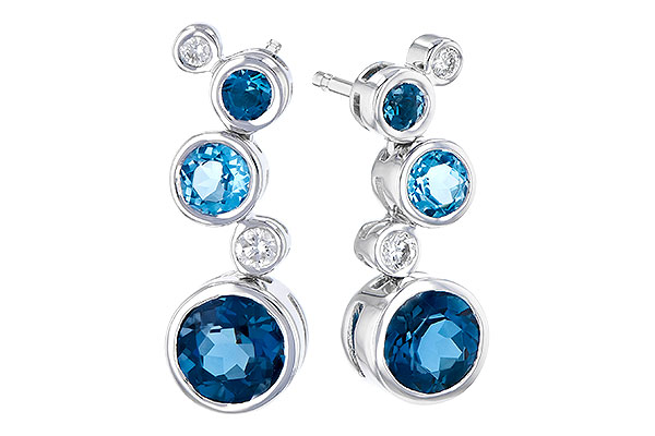 F327-70622: EARR 2.27 BLUE TOPAZ 2.40 TGW