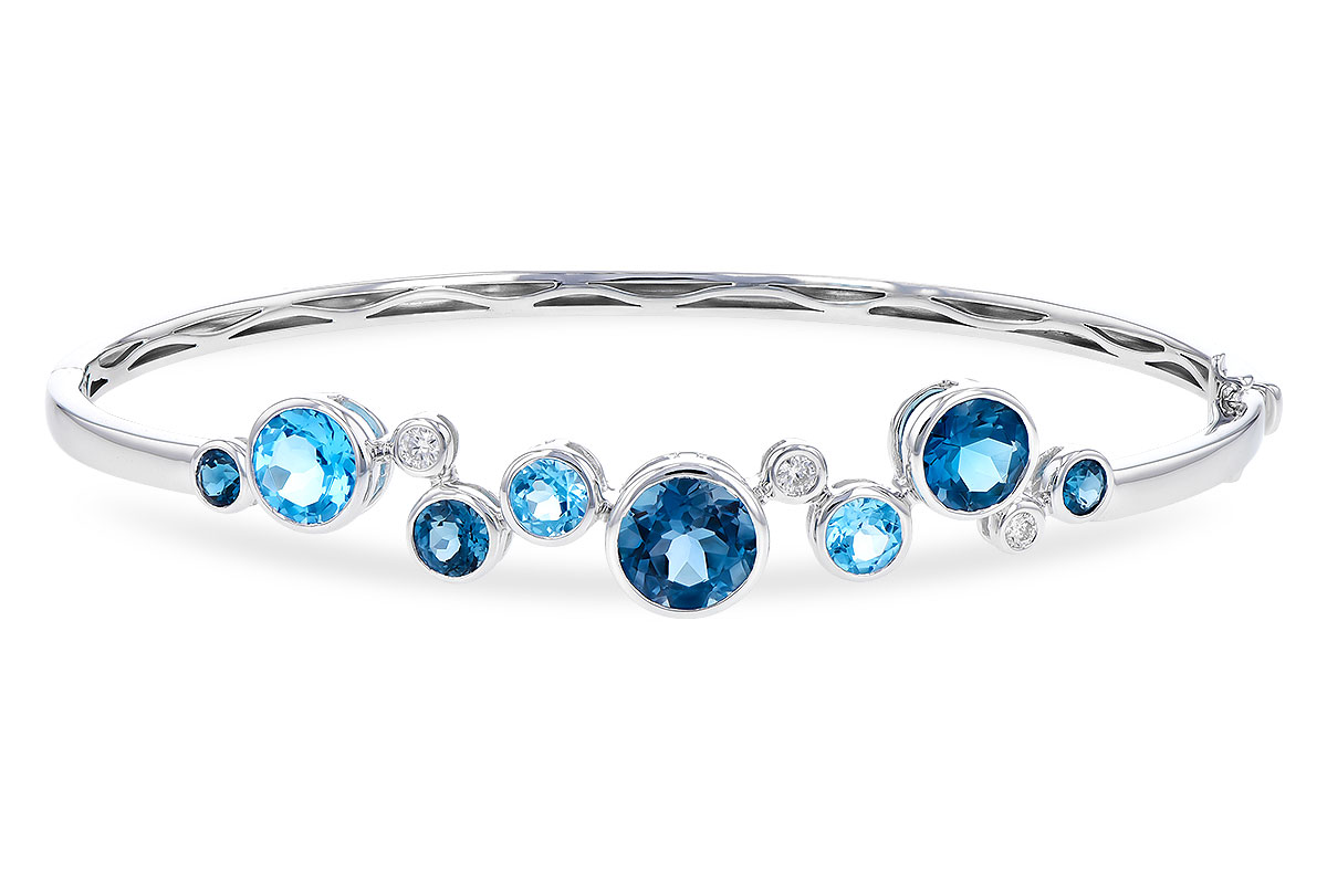 F328-55122: BANGLE 3.95 TW BLUE TOPAZ 4.06 TGW